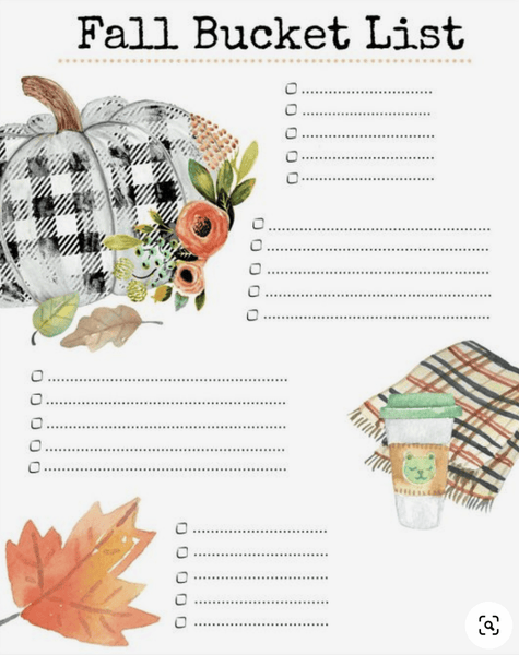 Customizable Fall Family Bucket List