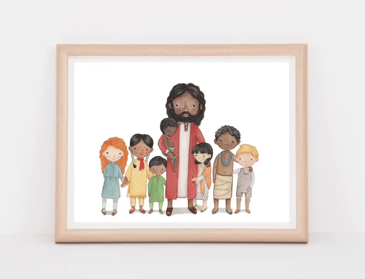 Christ and Children of the World Print