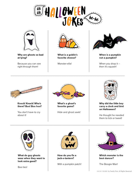 Halloween Lunch Box Joke Cards - Free Printable